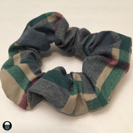 Blue Plaid Scrunchie